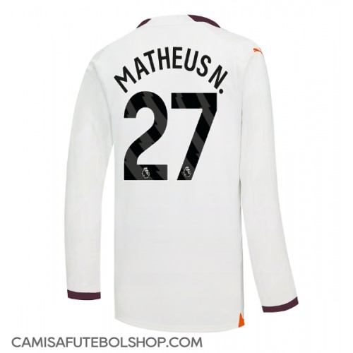 Camisa de time de futebol Manchester City Matheus Nunes #27 Replicas 2º Equipamento 2023-24 Manga Comprida